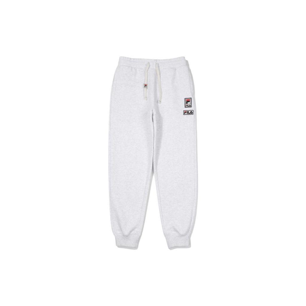 Fila Knitted Sweatpants Men's Light Gray Moderate Cuffed Pants FS2FPF1112X-WTM