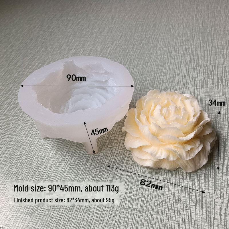 3D Peony Flower Aromatherapy Candle, Cake, Jelly, Pudding, Mousse, and Handmade Soap Mold for Valentine's Day.