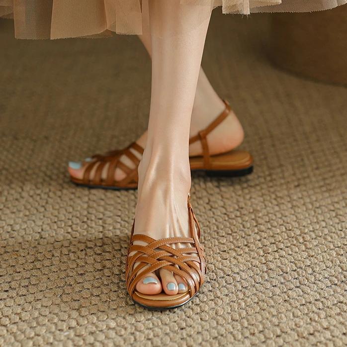 Summer Women Sandals New Open Toe Low Heel Ankle Strap Outdoor Dress Office Ladies Heeled Shoes