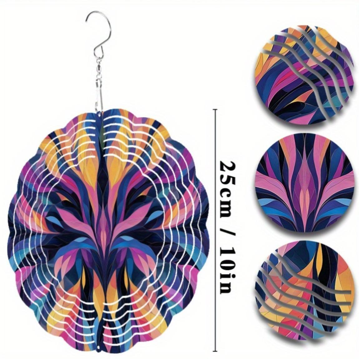 

10-дюймовый подвесной колокольчик ветра, уличный декор с вращающимся на 360 градусов крючком, элегантное художественное исполнение для балкона, сада, патио, идея подарка на весну-лето 01A