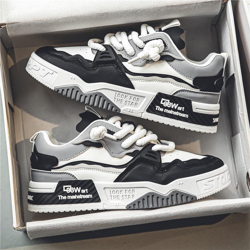 Men's Summer Versatile Thick-Soled Casual Flat Sports Shoes, Trendy Popular Footwear For Youth.
