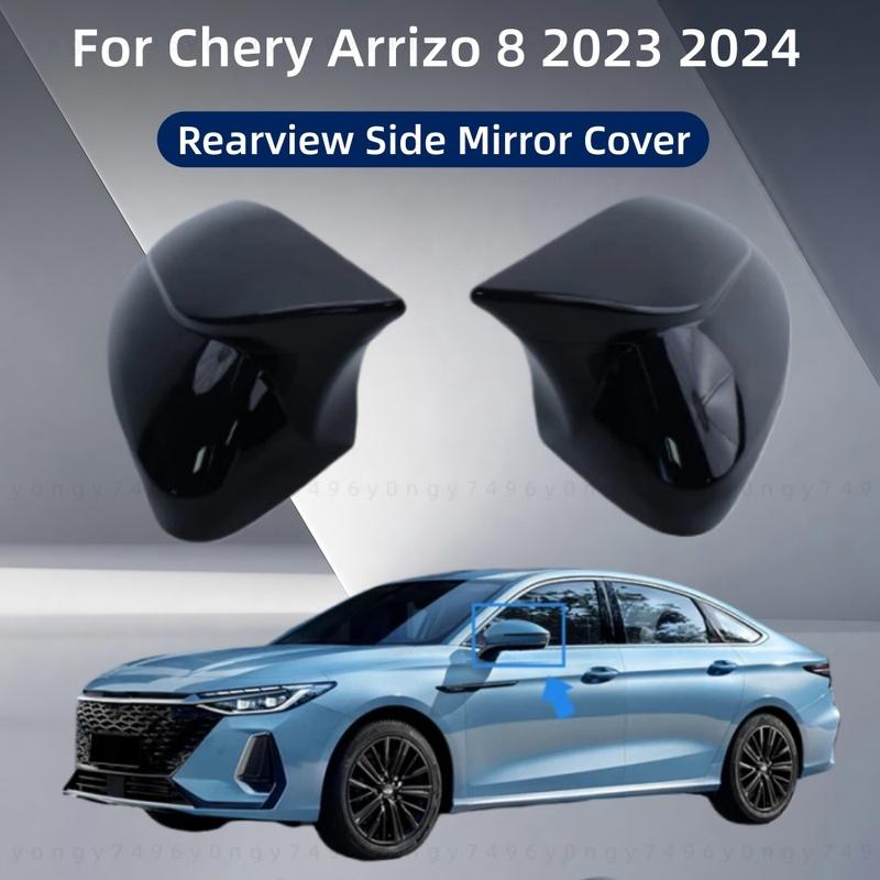 For Chery Arrizo 8  2024 Car Sticker Rearview Side Mirror Cover Wing Cap Exterior Door Rear View Case Trim Carbon Fiber