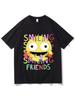 Smiling Friends Cartoon Print T-Shirt Comfortable   Summer Tee-Shirt Cotton High Quality Tshirts Manga Funny Tees 72407