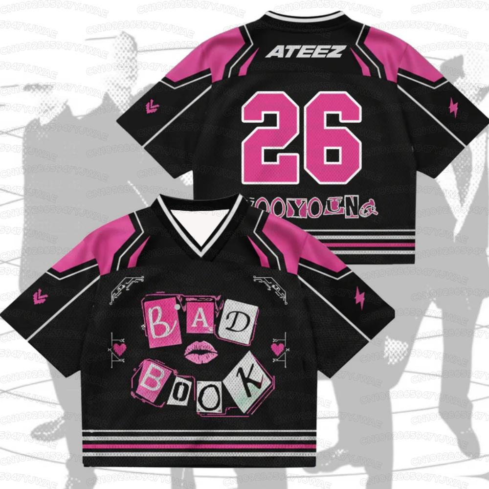 Summer Men's Women's Short Sleeve Jersey Kpop Fans Gift Golden Hour Part 5 ATEEZ Album T-shirt Tops Jsersey