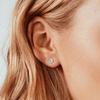 Mens Earrings, Square CZ Stud Earring, Princess Cut Earrings,Stainless Steel Butterfly Push Back Earrings,Man Jewelry