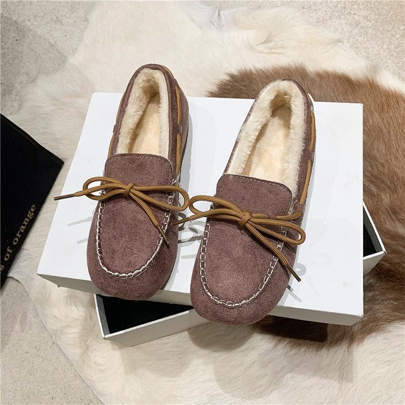 

Туфли дуду женские осенне-зимние бархатные 2025 новые меховые цельные универсальные на плоской подошве на толстой подошве волосатые женские туфли 40 розовый