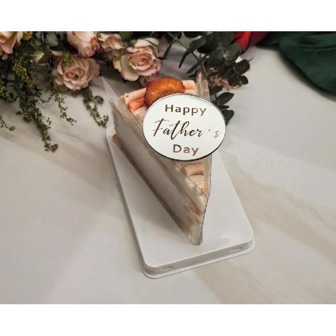 Set of 30 Happy Father's Day Acrylic Cake Cupcake Toppers,Mini Cake Topper Engraved Discs for Birthday Party(Happy Father's Day, Silver Mirror)