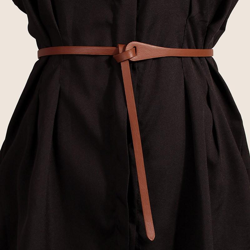 Simple Pu Waist Belt For Dresses With Adjustable Pin Buckle Women For