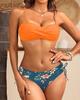 2025 Floral Sexy Bandeau Bikini with Two-Piece Cross-Body Bag