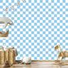Azure and white checkerboard wallpaper, azure background 50x1000