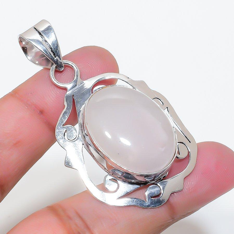 Natural Aqua Chalcedony Gemstone 925 Sterling Silver Jewelry Pendant 2.05" AP-16244