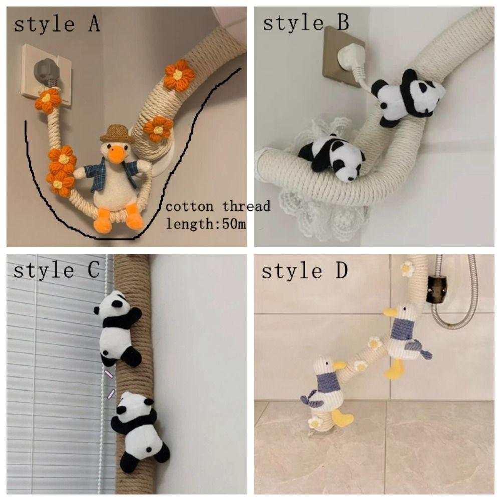 Cartoon Cotton Rope Pipe Cover Duck/Panda Heating System Decoration  Bedroom