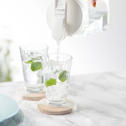 Iwasaki Industrial Lastroware Smart Water Jug, 2.1L, Made In Japan, Heat-Resistant, Vertical or Horizontal Position, Barley Tea Pot, Cold Brew Coffee,