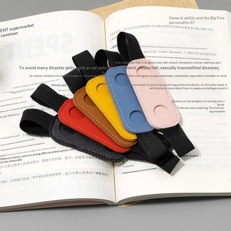 Creative PU Leather Pen Clip Holder Elastic Band Design Portable Pen Organizer for Notebook Diary Work Travel Use