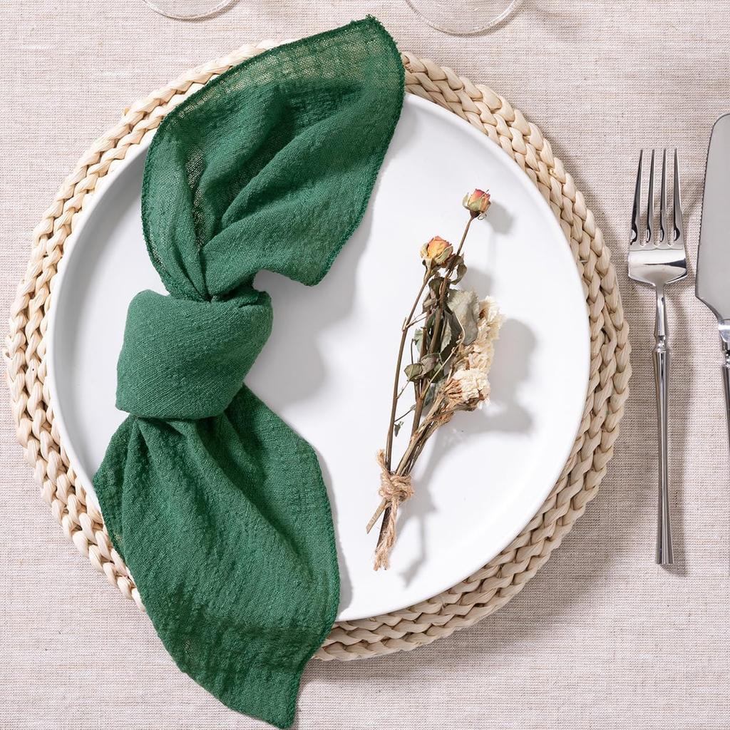 6pcs, Cotton Cloth Napkins 32x32cm, Handmade Cloth Solid Color Napkins, Delicate Handmade Cloth Napkins For Dinners, Parties