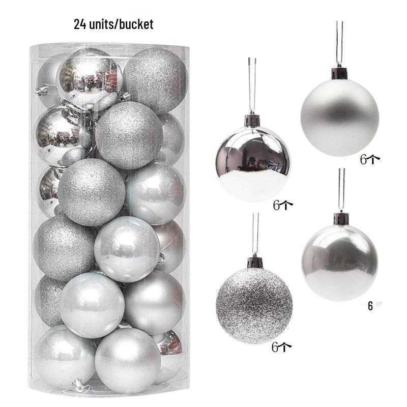 36 Electroplated Plastic Christmas Ball Ornaments for Tree and Window Decoration