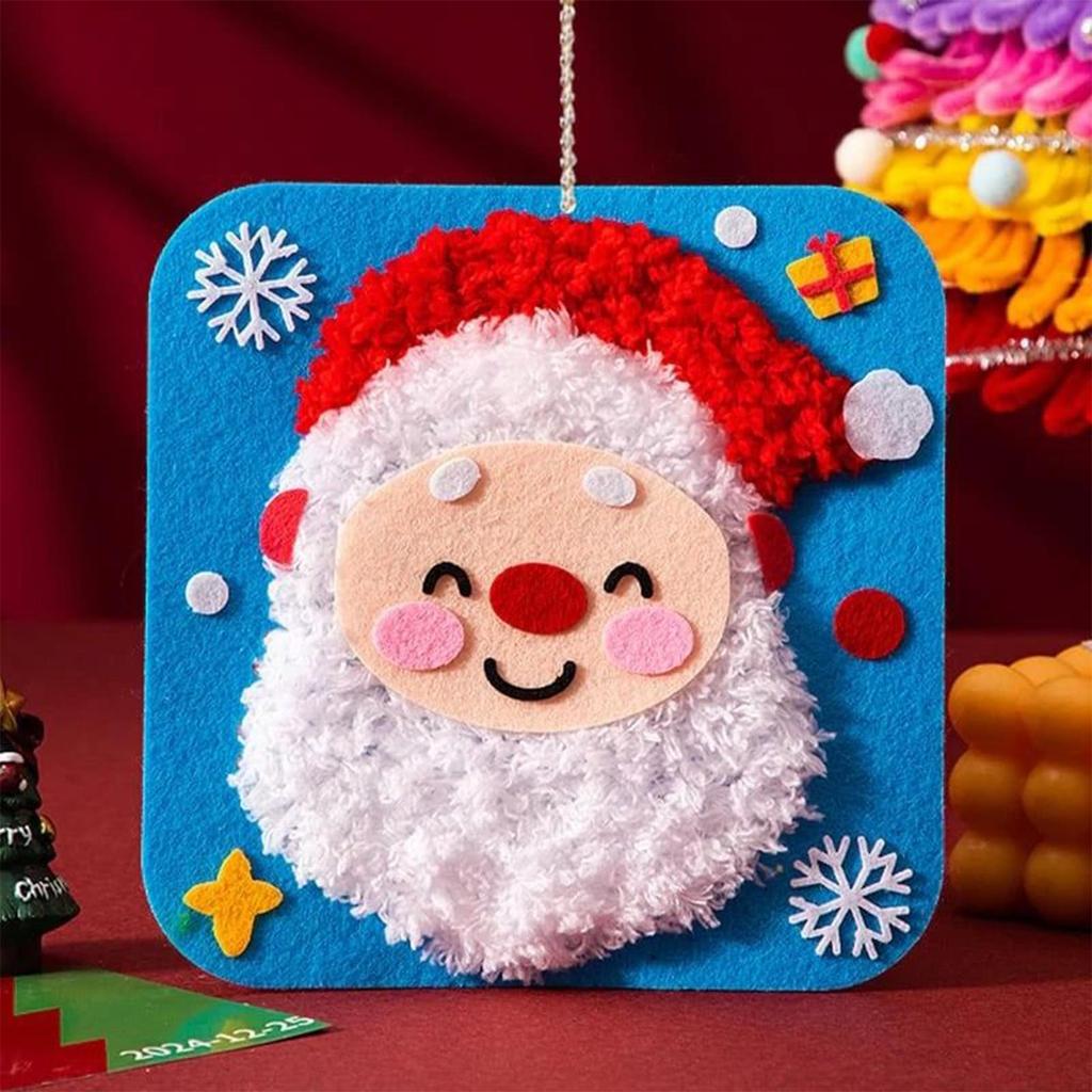 Embroidery Kit Christmas Easy DIY Christmas Theme Crafts DIY Embroidery Kit For Birthday Girls Boys Kids Beginners Ages 4-12