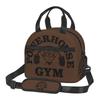 Powerhouse Gym Logo Print Thermal Lunch Bag with Adjustable Shoulder Strap Insulated Lunch Box Reusable Portable Bento Tote Bag