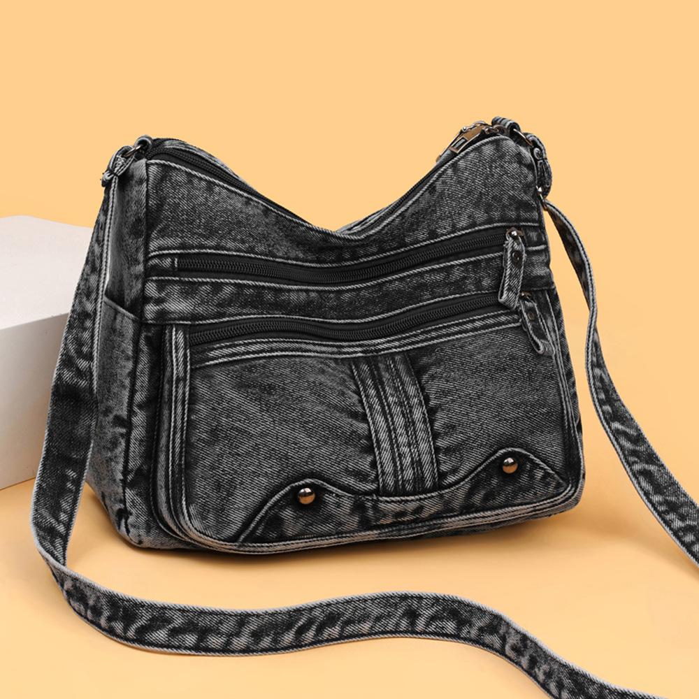 Fashionable Denim Women's Bag, Large-capacity Hand-held Shoulder Crossbody Bag Casually