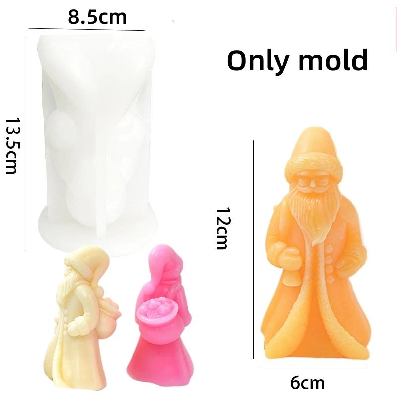 Snowman Santa Claus Silicone Mold Candles Plaster Christmas Ornaments Mould Handmade Soap Resin Gypsum Molds Christmas Tree Mpld