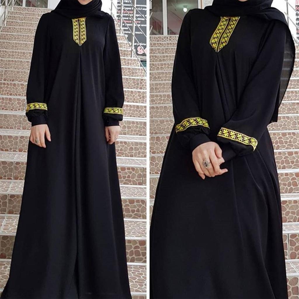 Fashion Muslim-Clothing Long Zip Muslim-Dresses Ethnic Style Women Robe Plus Size Middle East Clothing for Outings