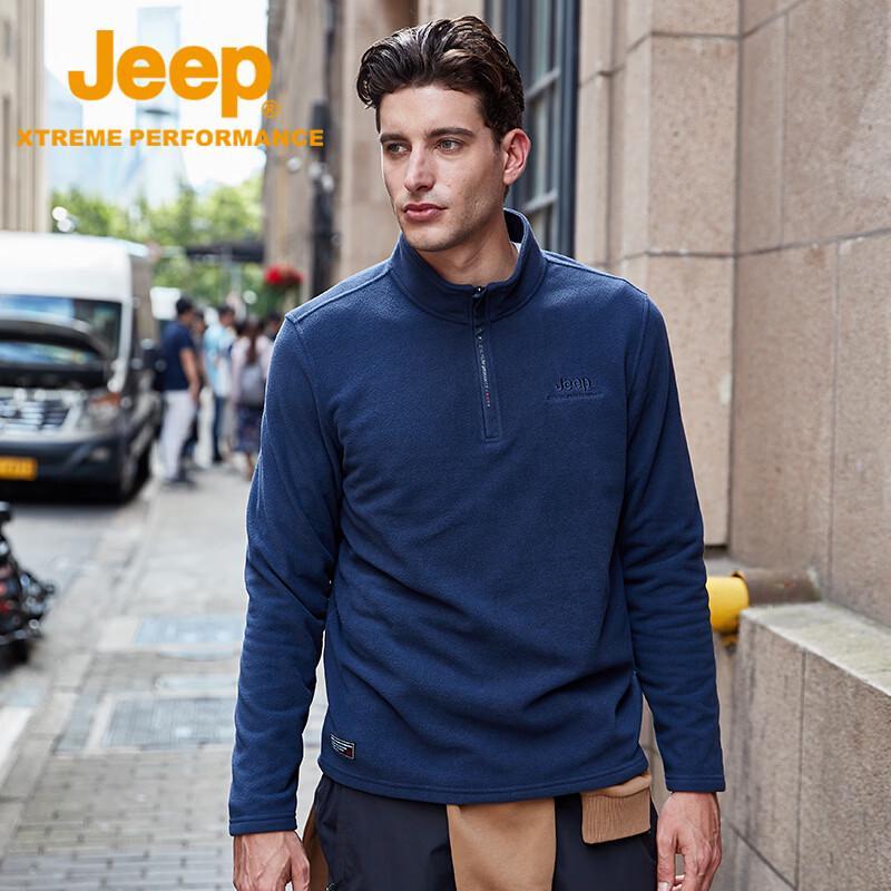 Jeep Men s Outdoor Thermal Half-Zip Fleece Jacket 4XL