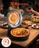 Pizza Oven, 304.8 mm Electric Pizza Maker, 1200W Electric Pizzas Cooker with Cordierite Stone, 5-Mode Temperature Control, Viewing Window for Precise