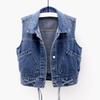 Women's Spring Summer Denim Vest Ladies Korean Version Design Cowboy Vest