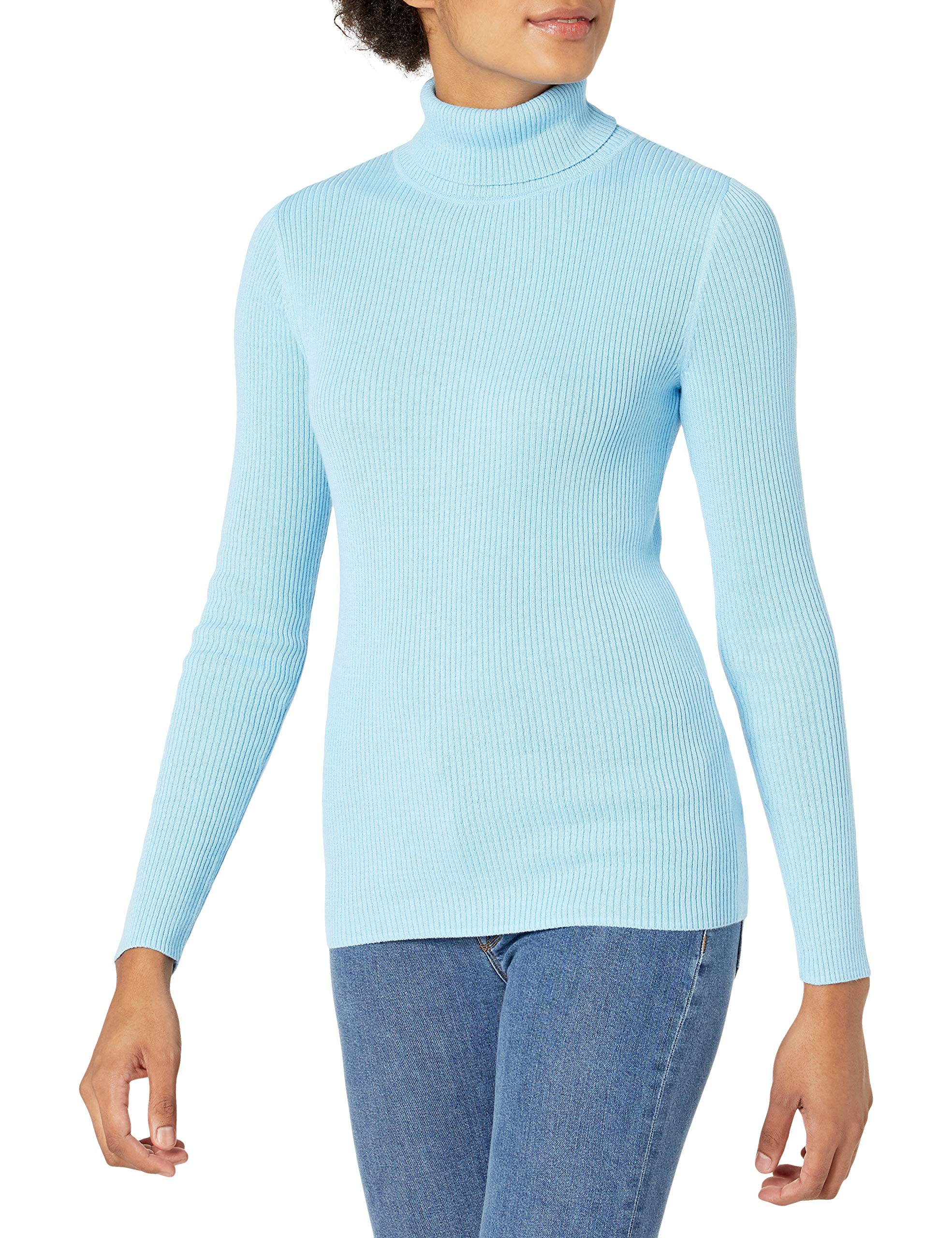 

Amazon Essentials Women s Lightweight Turtleneck Slim Fit Long Sleeve Sweater, Sky Blue, Size L