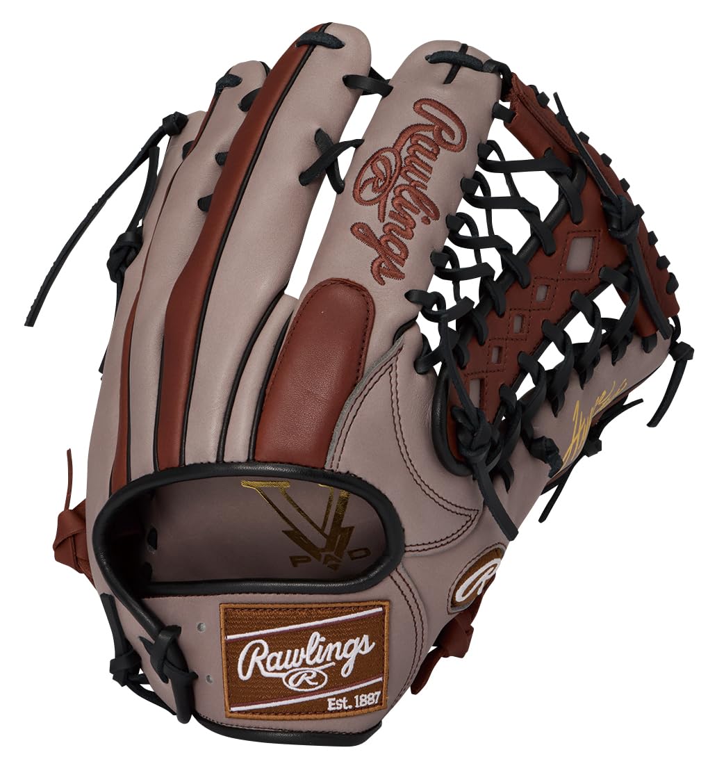 

Rawlings Hyper Tech Color Sync Outfielder Baseball Glove GR6HTCY719 12.75 inches Gray Brown Left-Handed