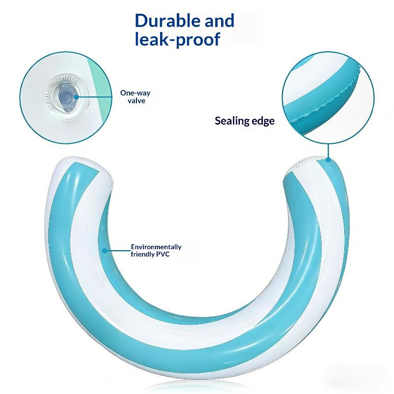 1Pc U-Shaped Inflatable Swimming Ring Striped Water Buoyancy Stick Arch Shape Design Pool Floating Raft Pvc Floating Device