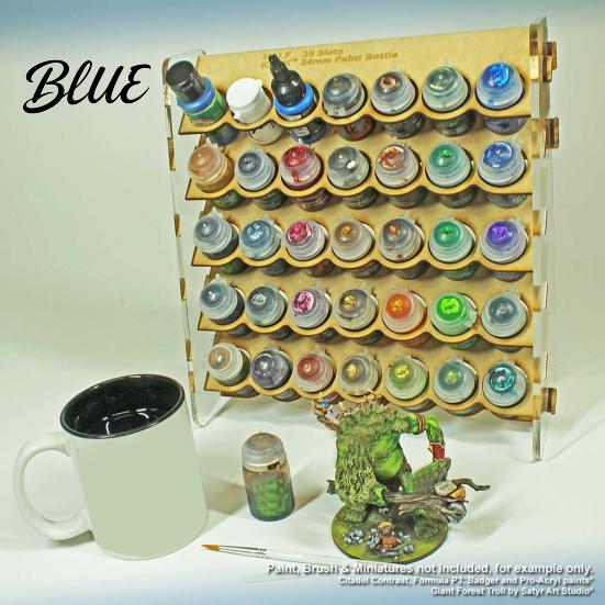 Paint Storage Stand Organizer for Artists 34mm Round Pigment Bottle Rack 35 Holes Upright Holder Easy Assembly Stable Station Caddy with Handle Shelf