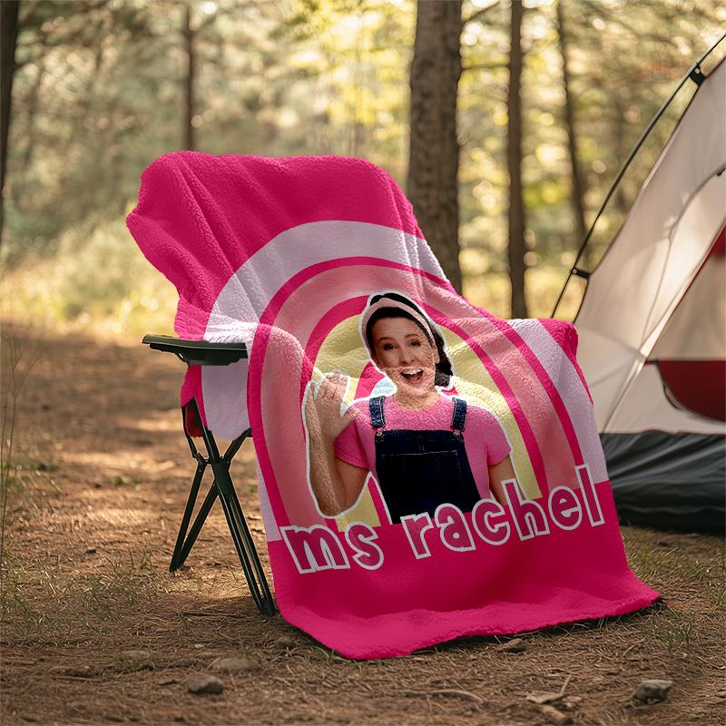 1pc Ms Rachel3 Theme Blanket - Digital Print, Polyester, Cozy for All Seasons, Perfect for Outdoor, Camping, and Travel