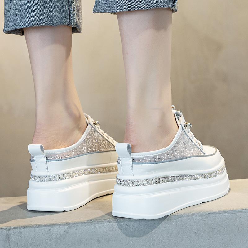 7CM Women Sandals Platform Wedge Sneaker Sandals Slides Women 2025 Summer Shoes Air Mesh Shoes Mules Shoes Slippers Breathable