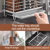 Durable Metal Drainer Rack Rust Utensil 46056 Holder Stainless Steel Compartments Drying Proof Space Saving Kitchen Storage Sink Caddy