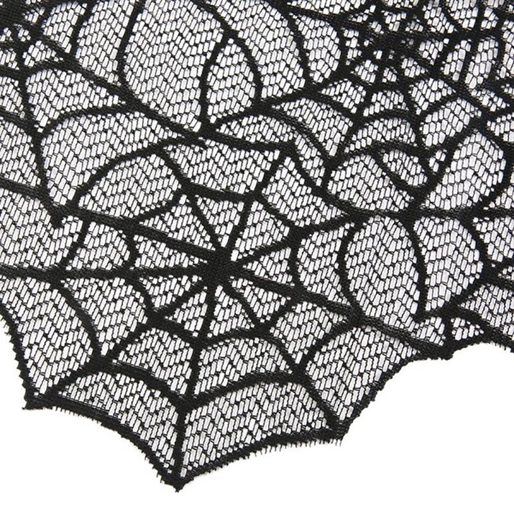 Halloween Polyester Lace Dinner Parties Table Runner Black  Decor 