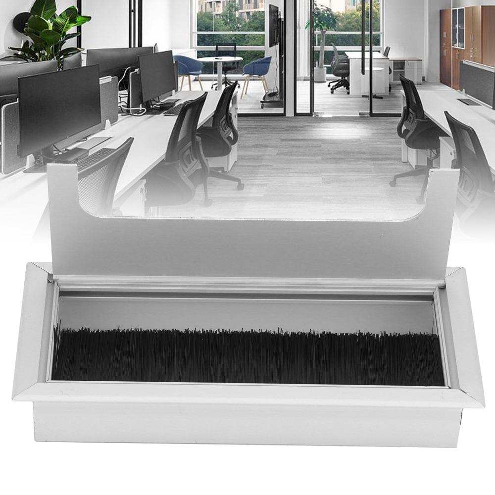Silver Wire Hole Cover 160mm x 80mm Rectangle Cable Grommet Durable Cable Grommet Computer Desk