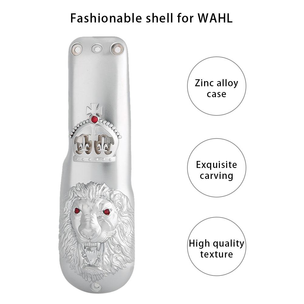 Capa Frontal para Máquina de Cortar Cabelo Profissional Cortador de Cabelo Elétrico Aparador Carcaça Protetora para Cabeça Animal WAHL Prata