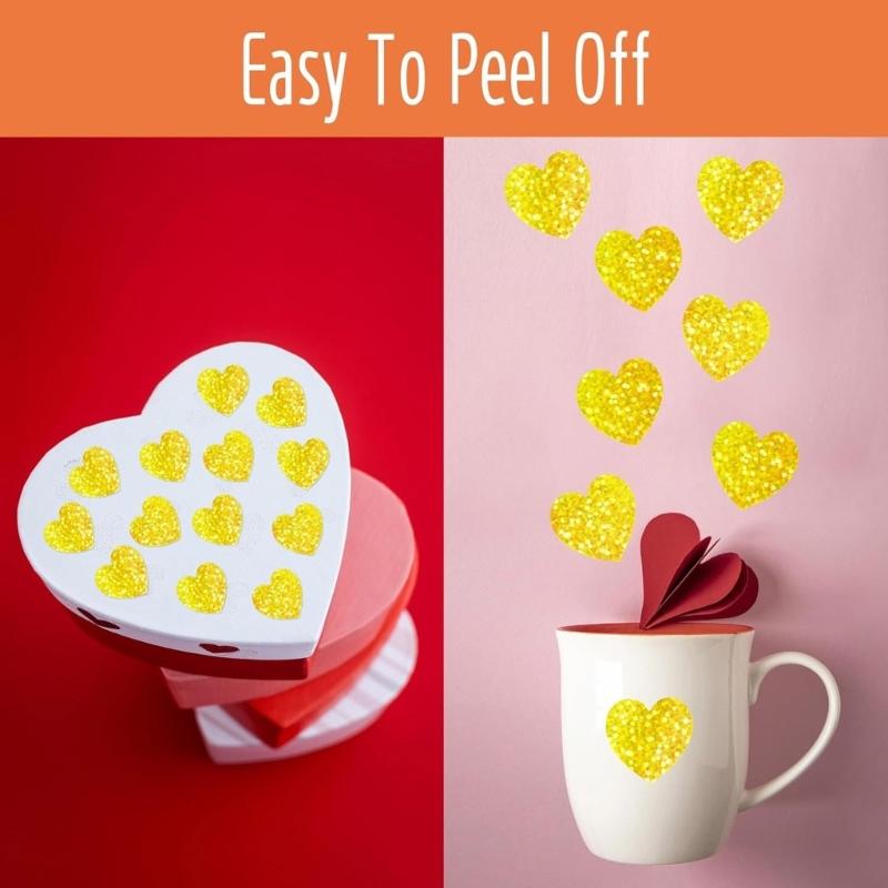 Heart Sticker Self-Adhesive Stationery Labels Sticker Valentine's Day Sticker Decorative Sticker for Craft Enthusiasts