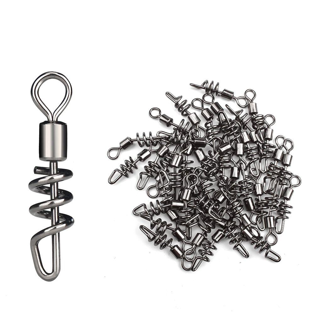 20PCS 2#-10# 8-Shape Connect Ring Stainless Steel Snap Change Connector Fishing Hook