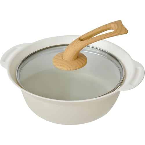 Park Lane Fab IH-Compatible Tabletop Pot, 27cm, Ivory, Kitchen Utensils, Cookware, Induction and Gas Compatible, Lightweight, Durable, Simple, and Sty