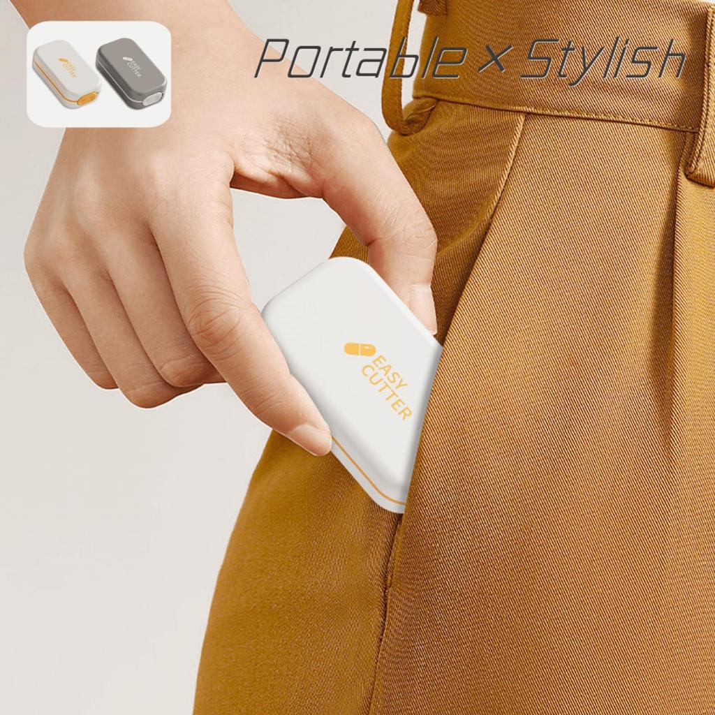 Cutter Pill Splitter Pill Cutter for Small or Large Pills Cuts Vitamins Tablets Portable Pretty Pill Crusher for Purse Pocket