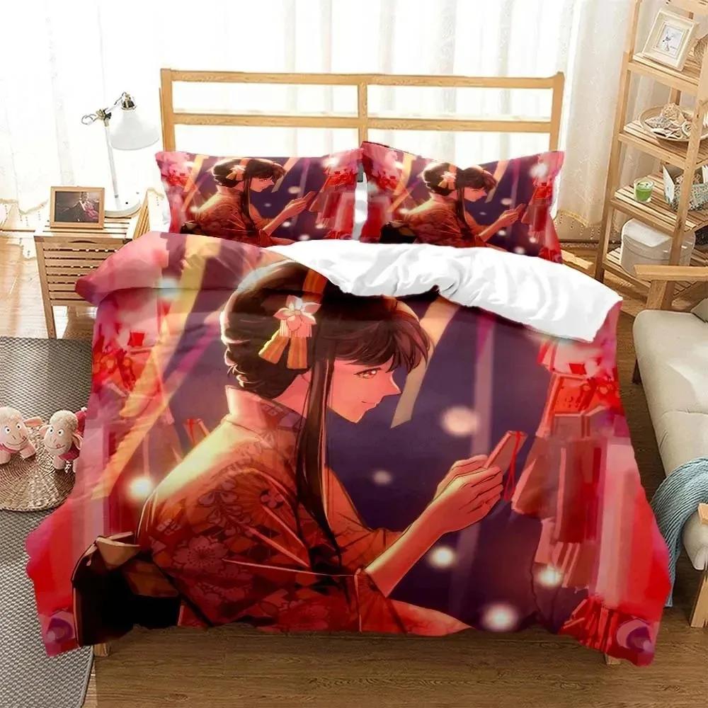 Anime Spy × Family Anya Bedding Set Boys Girls Twin Queen Size Duvet Cover Pillowcase Bed Kids Adult Fashion Home Textileextile