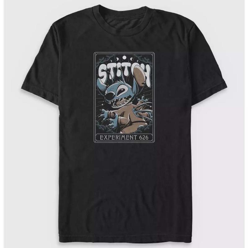 

2026 New LILO and Stitch Stitch Trick or Treat Print WoUnisex Crew Neck Relaxed Plus Size Comfortable Short Sleeve TShirt S