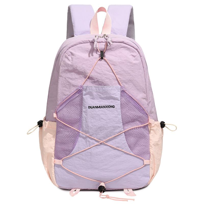 Schoolbag Dopamine Contrast Backpack Women's Outdoor Travel Storage Backpack Fashion Casual Versatile Student School Bag Tide