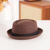 Wool Felt Bowler Hat with Textured Crown & Rolled Brim | British Vintage Style | Unisex Autumn Winter Casual Fedora