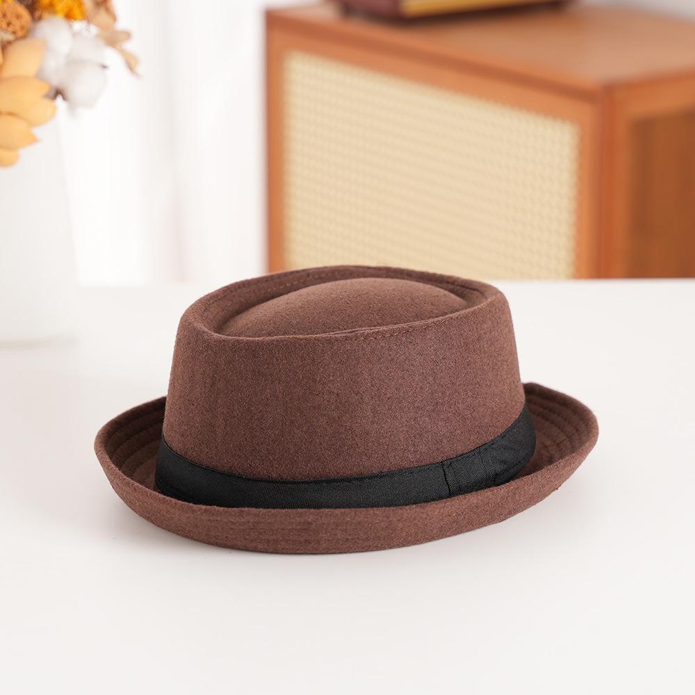 

Wool Felt Bowler Hat with Textured Crown & Rolled Brim | British Vintage Style | Unisex Autumn Winter Casual Fedora 58cm