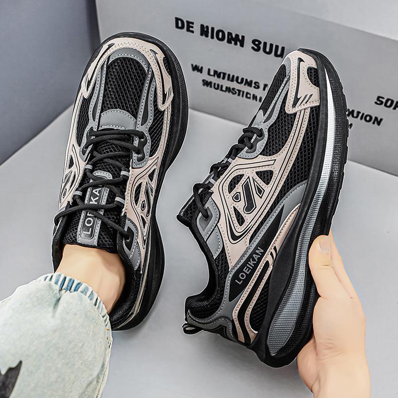 LOEIKAN Ademende Lichtgewicht Sneakers voor Mannen, Sportieve Hardloop- en Casual Schoenen voor Dagelijks Gebruik, 2 Kleuropties 40 gray