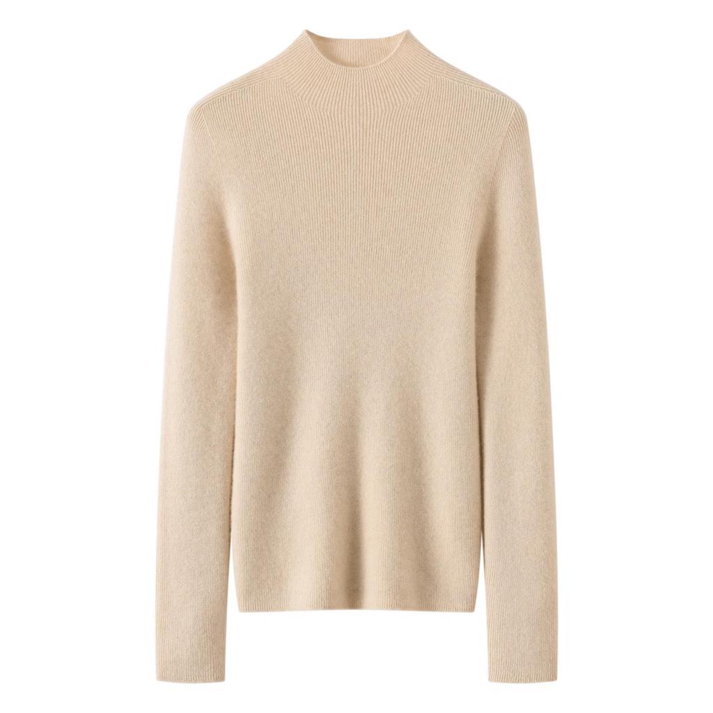 Lekasha Women's Striped Seamless Cashmere Knitwear - High Neck Autumn/Winter Top