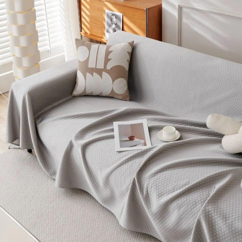 Four Season Modern Luxury Throw Blanket Cotton Sofa Cover Dust and Anti-Cat Scratch Protection Carpet Single Full